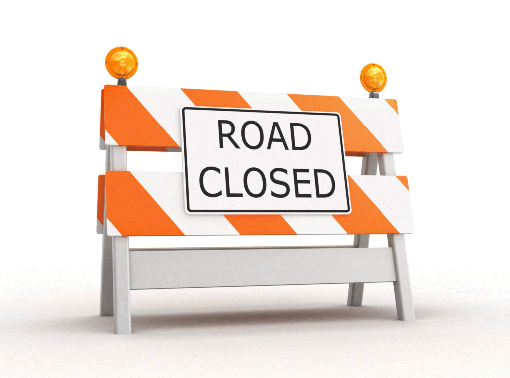 road closed sign